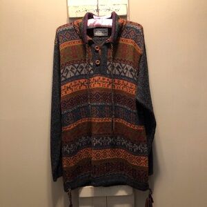 Vintage 100%Alpaca Love Is Farm Fiber Fashion Handmade In Peru Multicolored Boho